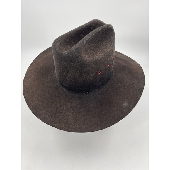 Eddy Brothers Black Felt Cowboy Hat Durofelt 6 5/8 Good Used Condition - Picture 9 of 13